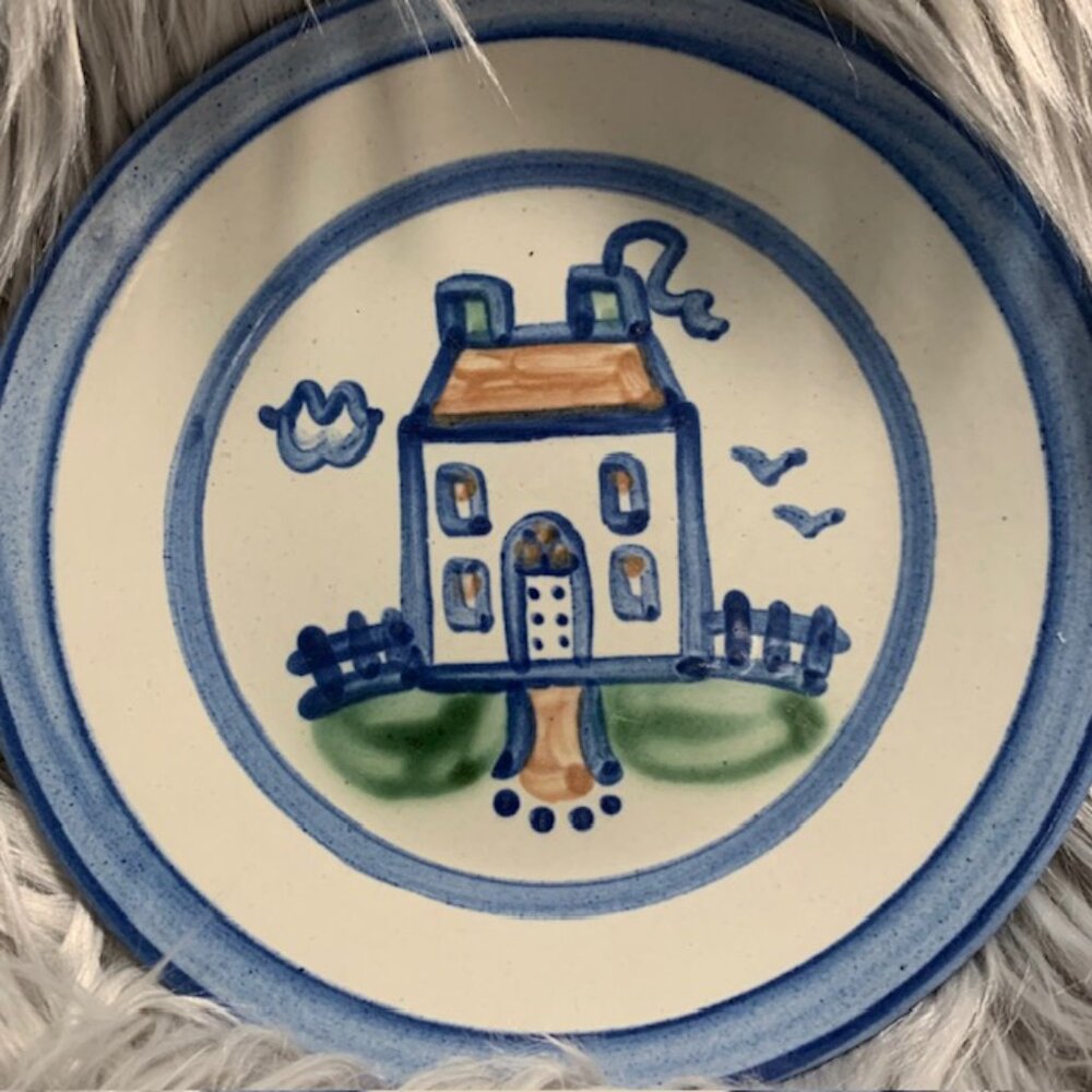 M.A. Hadley Country Blue Country House Salad Dessert Plate VTG